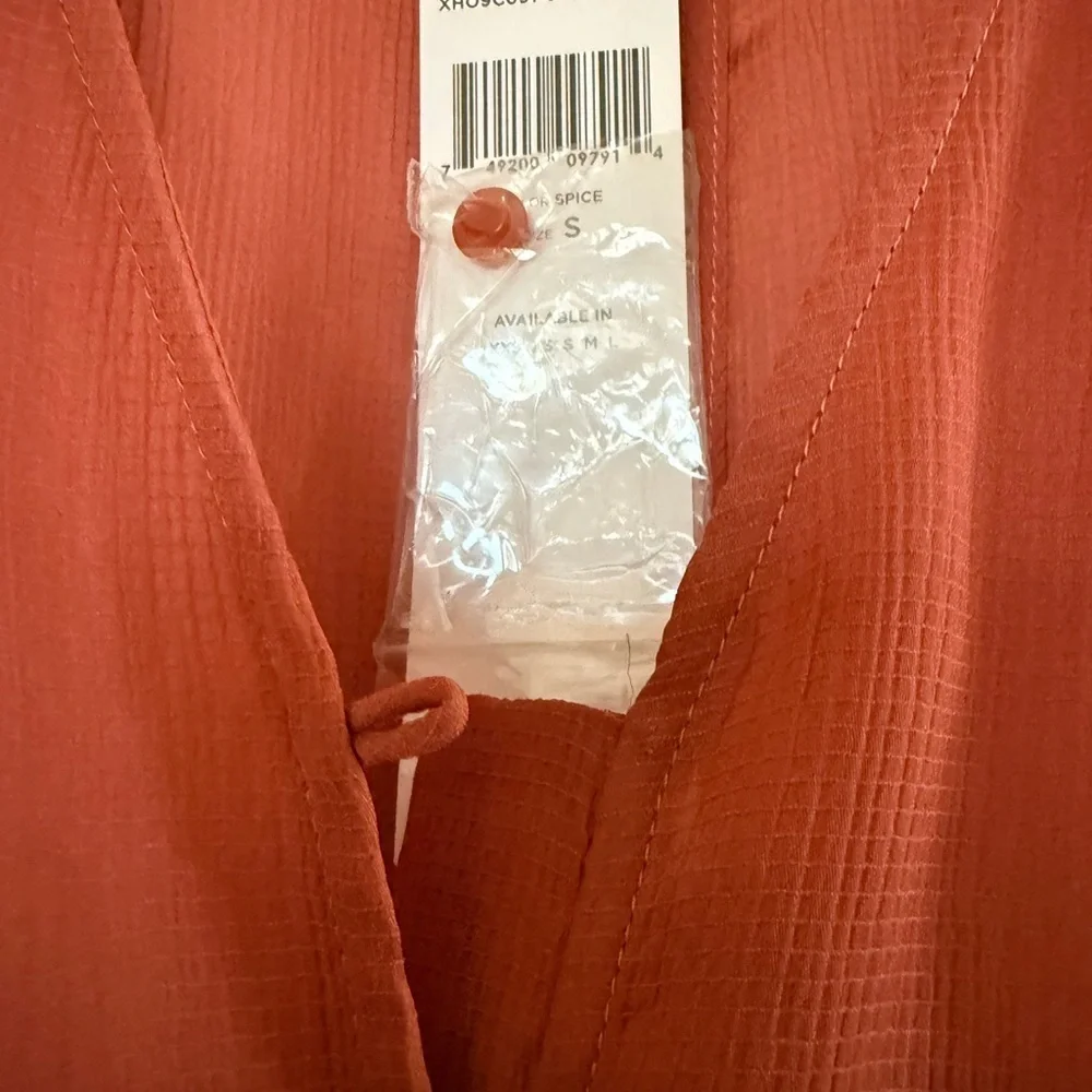 BCBGeneration Rust-Orange Button Front Romper - Picture 6 of 6